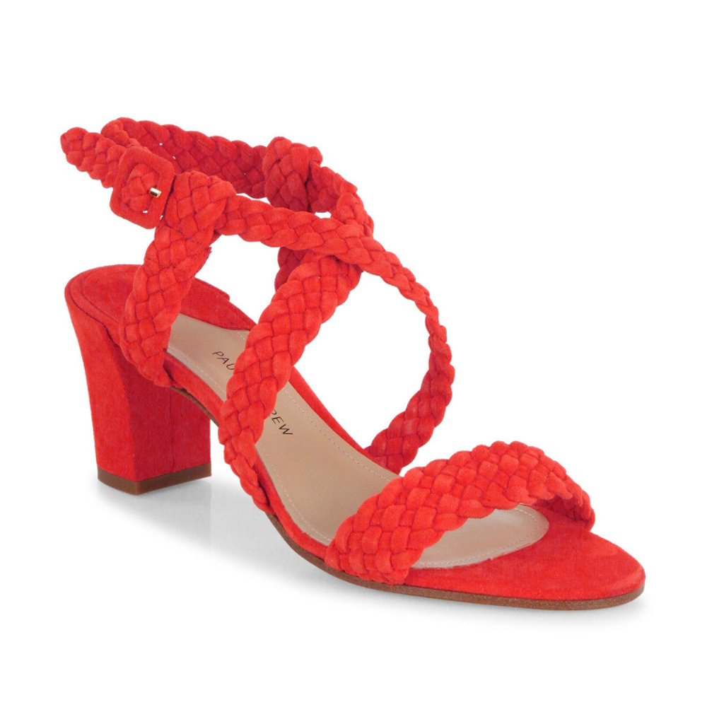 Elisabet Woven Suede Block-heel Sandals